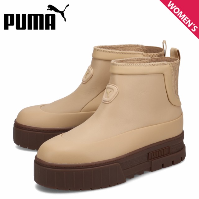 PUMA プーマ ブーツ ショートブーツ メイズ ウェリス レザー レディース 厚底 MAYZE WELLIS BOOT LTH WNS ベージュ 398535