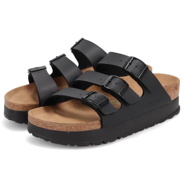 ビルケンシュトック BIRKENSTOCK フロリダ 3 フレックス プラットフォーム サンダル レディース 細幅 厚底 ブラック 黒 1029737