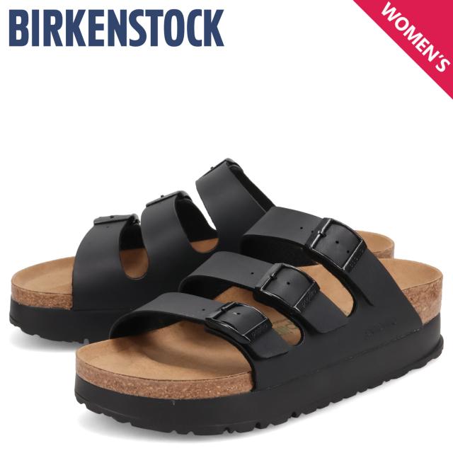 ビルケンシュトック BIRKENSTOCK フロリダ 3 フレックス プラットフォーム サンダル レディース 細幅 厚底 ブラック 黒 1029737