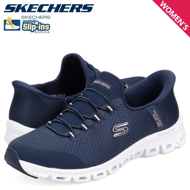 スケッチャーズ SKECHERS スリップインズ グライドステップ パースート スニーカー スリッポン レディース ネイビー 104547