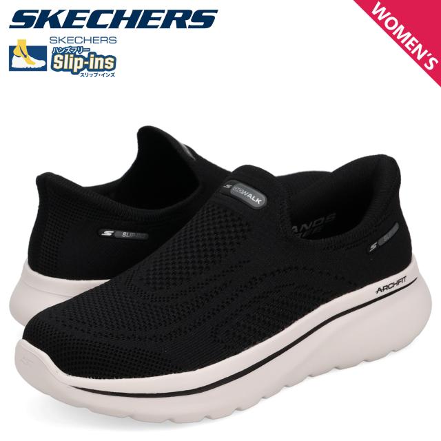 スケッチャーズ SKECHERS スリップインズ リラックスドフィット ゴーウォーク スニーカー スリッポン レディース 125843-BLK
