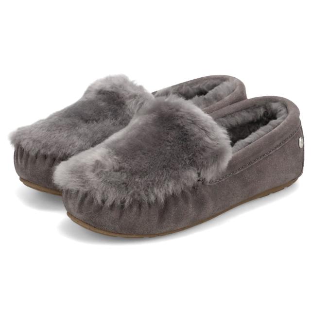 emu エミュー モカシン スリッポン レディース シープスキン CAIRNS REVERSE FUR ブラック グレー ブラウン 黒 W11705_2