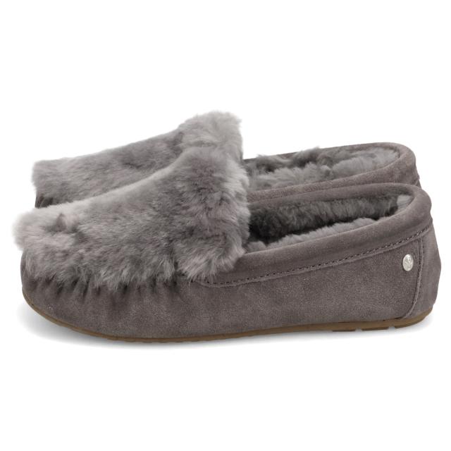 emu エミュー モカシン スリッポン レディース シープスキン CAIRNS REVERSE FUR ブラック グレー ブラウン 黒 W11705_4