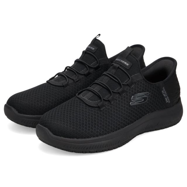 スケッチャーズ SKECHERS スニーカー サミッツ SR エンスリー レディース ワイド幅 防滑 感電防止 SUMMITS SR ENSLEE ブラック 108144W_1