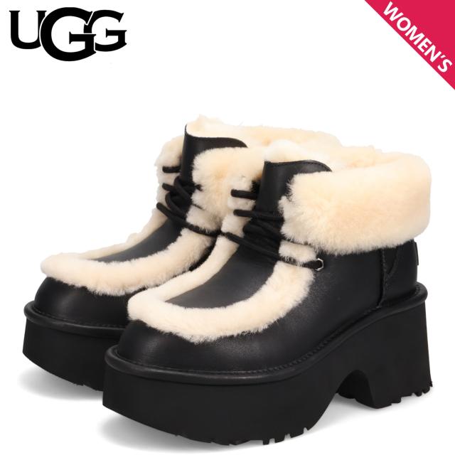 UGG アグ ブーツ ムートンブーツ エスミー レザー レース アップ レディース 厚底 ESMEE LEATHER LACE UP ブラック 黒 1176110