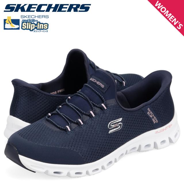 スケッチャーズ SKECHERS スリップインズ グライドステップ パースート ハンズフリー スニーカー レディース 軽量 ネイビー 104547W