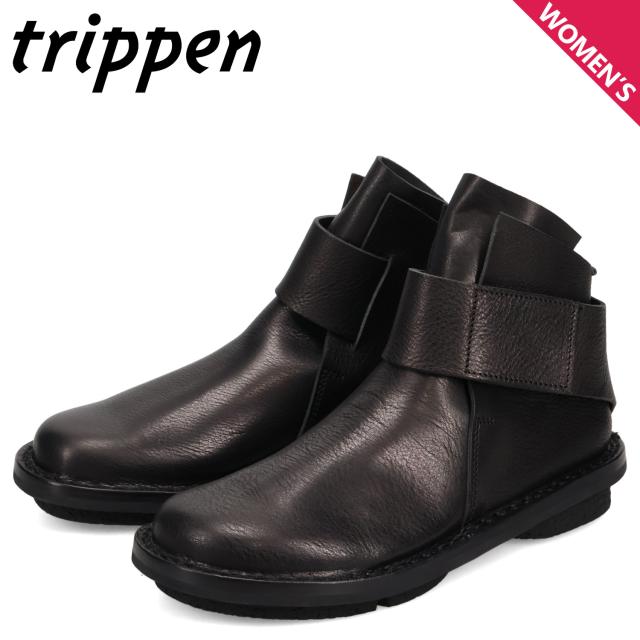 trippen トリッペン ブーツ ショートブーツ レザー ベース レディース 本革 幅広 BASE-WAW252 ブラック 黒 601-4725