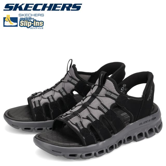 スケッチャーズ SKECHERS スリップインズ グライドステップ サンダル スポーツサンダル メンズ ブラック 黒 233381