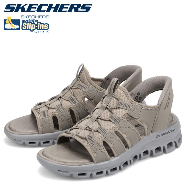 スケッチャーズ SKECHERS スリップインズ グライドステップ サンダル スポーツサンダル メンズ グレー 233381