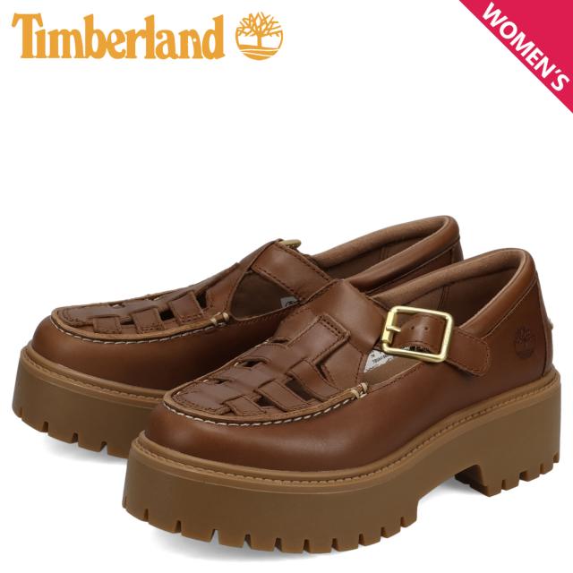 ティンバーランド Timberland シューズ ストーン ストリート バックル レディース 革 レザー 本革 厚底 ブラウン A4188