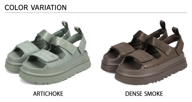 UGG アグ サンダル スポーツサンダル ゴールデングロウ エンボス レディース 厚底 軽量 GOLDENGLOW EMBOSSED グリーン ブラウン 1175311_1