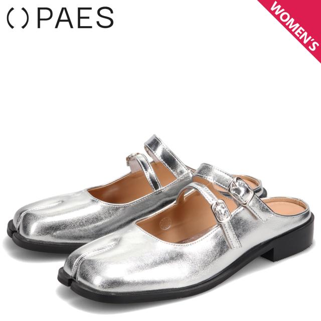 PAES ペイズ サンダル ミュール 足袋 レディース 軽量 20255 DOUBLE BUCKLE MULE シルバー
