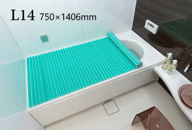 東プレ　カラーウェーブ風呂ふた　Ｌ１４　グリーン　75×140ｃｍ用風呂ふた　　風呂蓋 浴室蓋 サイズ_の通販は