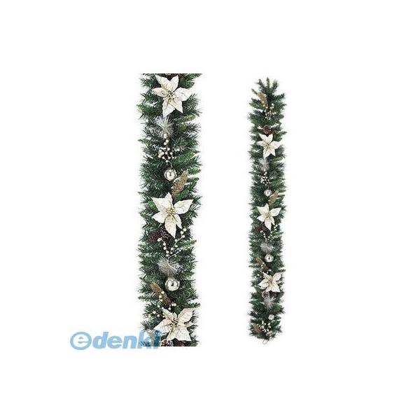 【造花・装飾】【数量限定につき、売切の際はご了承ください】［DIGA61009］ 180cmシャンペーンゴールドポインセチアガーランド