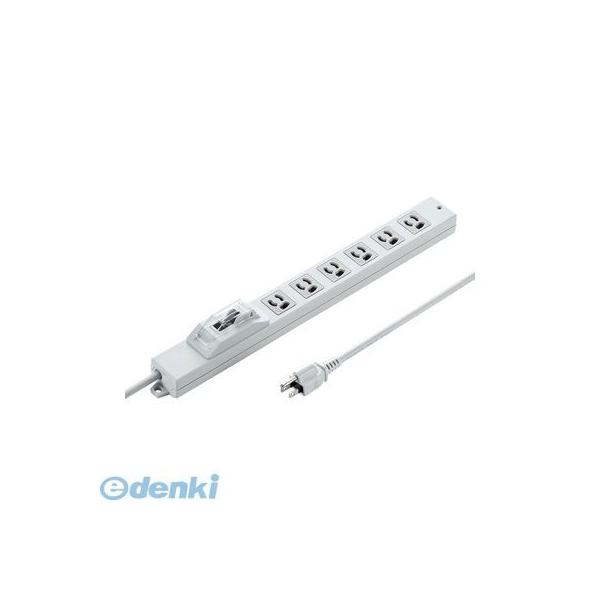 サンワサプライ  TAP-BR36A-1 安全性のあるブレーカータップ 3P・6個口 1m TAPBR36A1 ワット数飲み口 OA飲み口