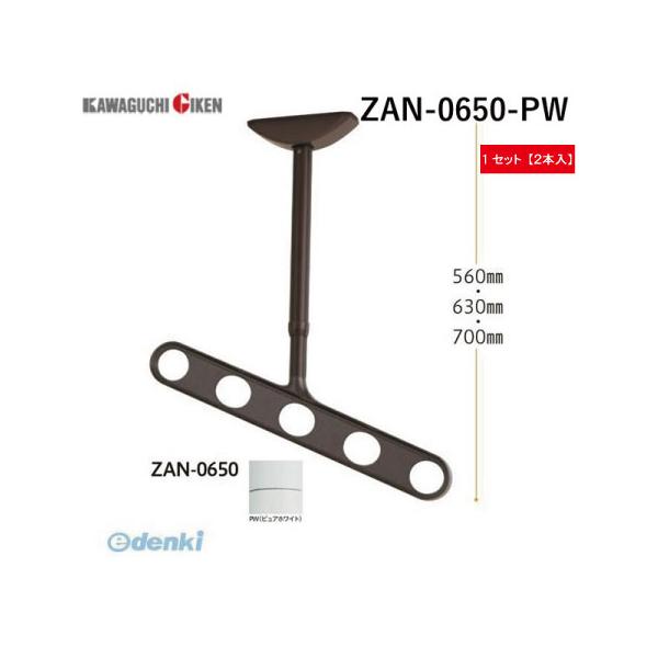 川口技研  ZAN-0650-PW ホスクリーン 軒天用 斜めアーム仕様 ピュアホワイト ２本入 ZAN0650PW 11,490円