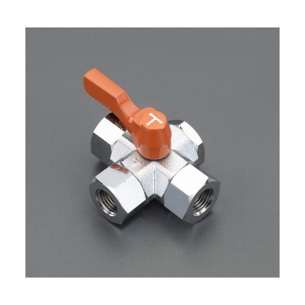 【個人宅配送不可】直送 代引不可 エスコ EA425BZ-2  EA425BZ−2 Rc 1／4” 三方四面ミニボールバ EA425BZ2【キャンセル不可】