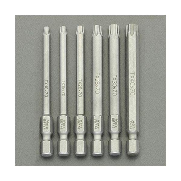 【個人宅配送不可】直送 代引不可 エスコ EA611GM-2 EA611GM−2 6本組／152mm Torx ドライバービット EA611GM2【キャンセル不可】