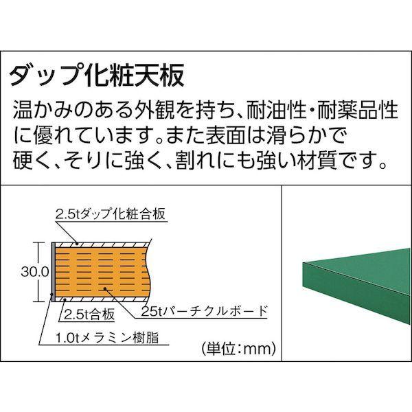 【個人宅配送不可】トラスコ TRUSCO GWP-1260YG 直送 代引不可 ＧＷＰ型作業台 １２００Ｘ６００ＸＨ７４０ ヤンググリーン色 ヤンググリーン_2