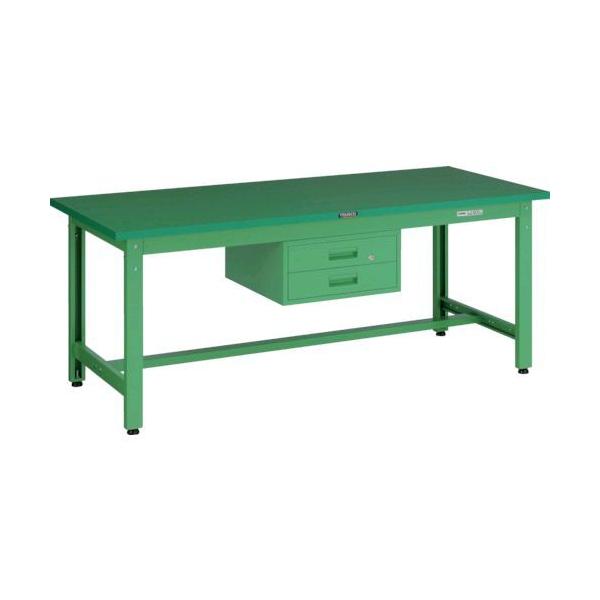 【個人宅配送不可】トラスコ TRUSCO GWP-1875F2YG 直送 代引不可  ＧＷＰ型作業台 １８００Ｘ７５０ＸＨ７４０ ２段引出付 ヤンググリーン色