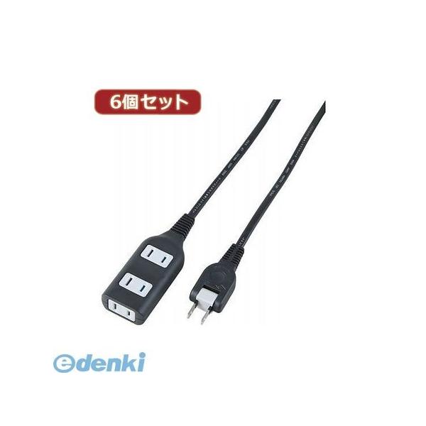 【個数：1個】Y02S305BKX6  直送　代引不可・同梱不可 YAZAWA 【6個セット】耐トラ付タップ3個口