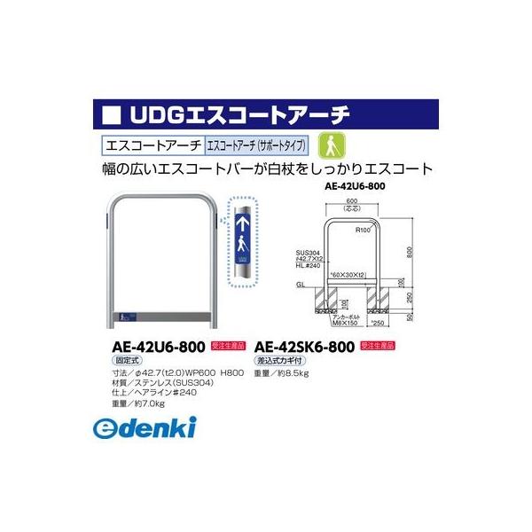 サンポール AE-42SK6-800 直送 代引不可 UDGエスコートアーチ【サポートタイプ】 AE42SK6800_1
