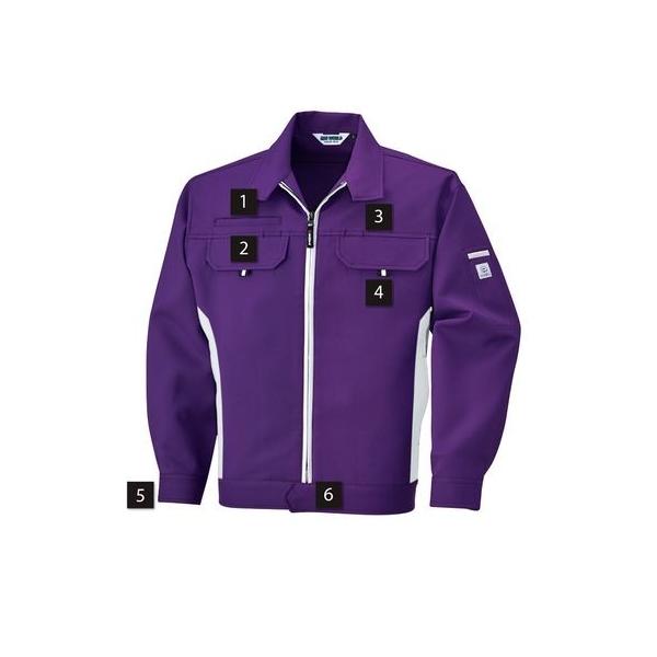 4930269146507 ECO WORLD 2629 ナガソデジヤケツト 色：パープルXシルバーグレー サイズ：5Lの通販は