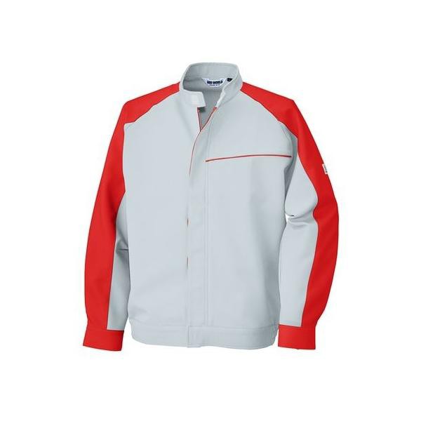 4930269196410 ECO WORLD 2637 ポケットレスジャケット 色：シルバーグレーXレッド サイズ：Lの通販は 5,205円