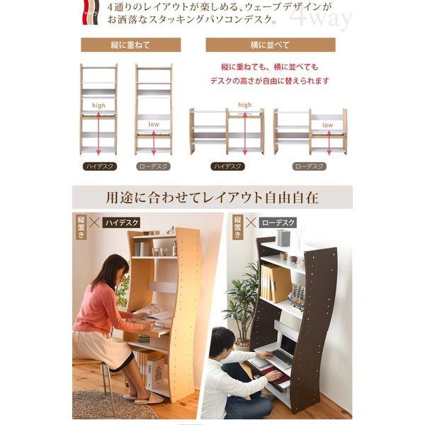 【お客様組立】JKプラン FWD-0208-WHNA 直送 代引不可 流線型がおしゃれな4WAYパソコンデスク FWD0208WHNA パソコンデスク コンパクト ローデスク 幅60 奥行39_2