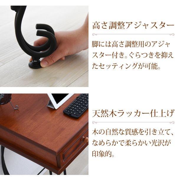 【お客様組立】JKプラン IRI-1018-WH 直送 代引不可 ロートアイアンシリーズ デスク IRI1018WH ミニデスク シンプルデスク 幅76.5 奥行47 引き出し 付き アイア