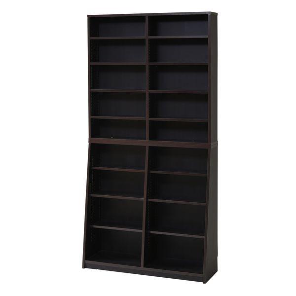 【お客様組立】JKプラン YH-110H-DB 直送 代引不可 1cmピッチ大収納ラック90幅 YH110HDB 本棚 薄型 90幅 文庫本 ラック 大容量 壁面収納 収納家具 本収納 文庫