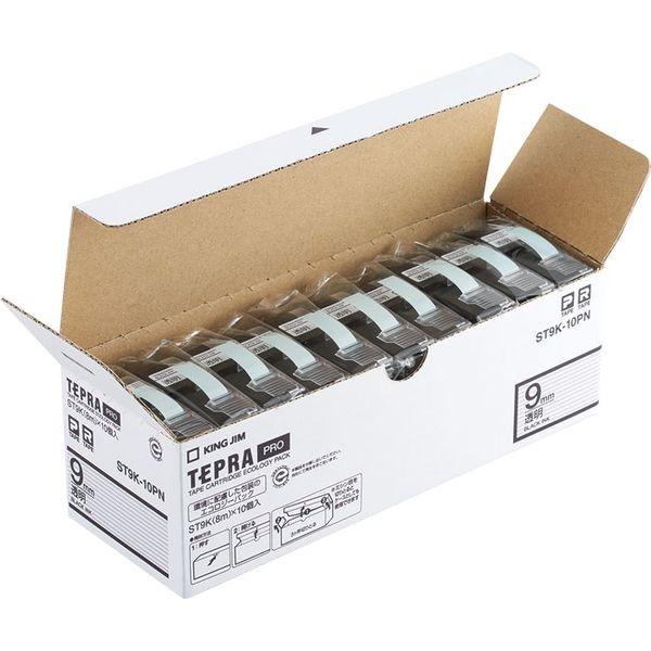 キングジム KING JIM  ST9K-10PN PROテ−プエコパック透明ラベル10個 ST9K10PN PROテープ 黒文字