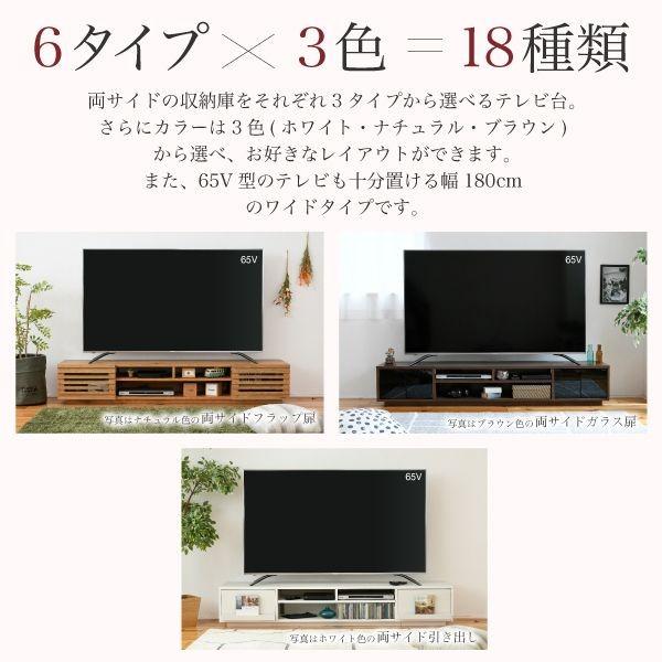 JKプラン FTV-LOWSET-GGBR 直送 代引不可 組み合わせユニットTV台 ロータイプW180cm ガラス扉タイプ FTVLOWSETGGBR レンジ台 スリム レンジ台 食器棚 レンジラ_2