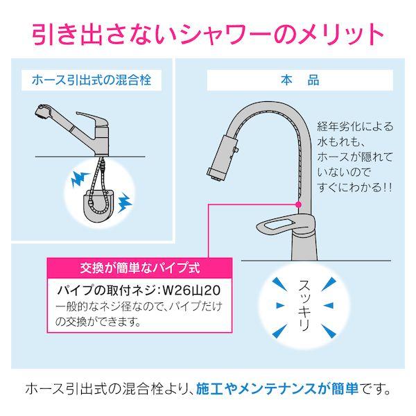 直送 代引不可・他メーカー同梱不可 カクダイ GA-BF005 GAONA ガオナ シングルレバー混合栓 キッチン用 【台付 スワンムーブ シャワー】