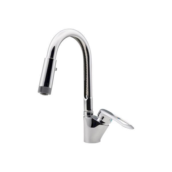 直送 代引不可・他メーカー同梱不可 カクダイ GA-BF005K GAONA ガオナ シングルレバー混合栓 キッチン用 【台付 スワンムーブ シャワー