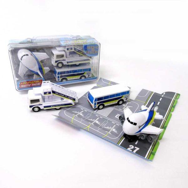 4534253023753 【12個入】 ＜ミニカー＞プルバック対応☆エアポート3pcsセット 飛行機・空港バス・タラップ車 No．201−375【キ