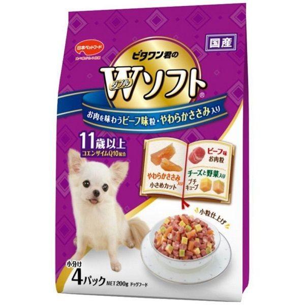 4902112020944 【18個入】ビタワン君のWソフト 11歳以上 200g【キャンセル不可】 日本ペットフード お肉を味わうビーフ味粒 9,276円