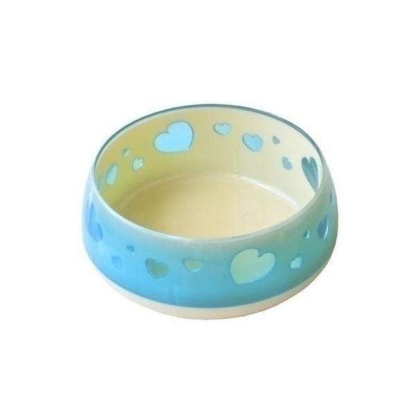 4984937552411 【6個入】おいしく見えるワン食器 M ハート 青【キャンセル不可】