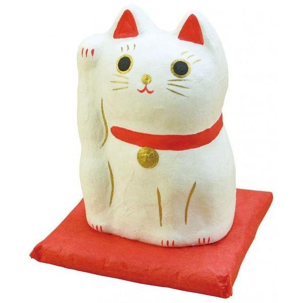 4988484895977 【3個入】 はりこーシカ 招き猫（白） 89597【キャンセル不可】
