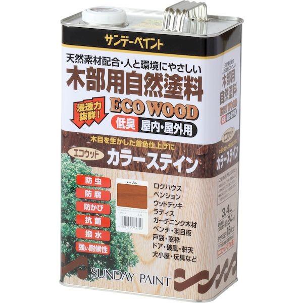サンデーペイント 4906754255023 エコウッドカラーステイン メープル 3400M 3400ml SUNDAY
