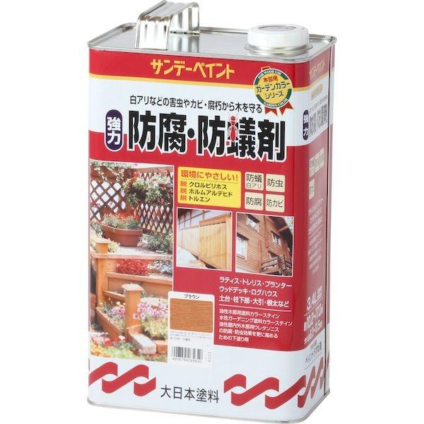 サンデーペイント 4906754265633 強力防腐・防蟻剤 ブラウン 3400M 3400ml 強力防腐防蟻剤 SP防腐防蟻剤