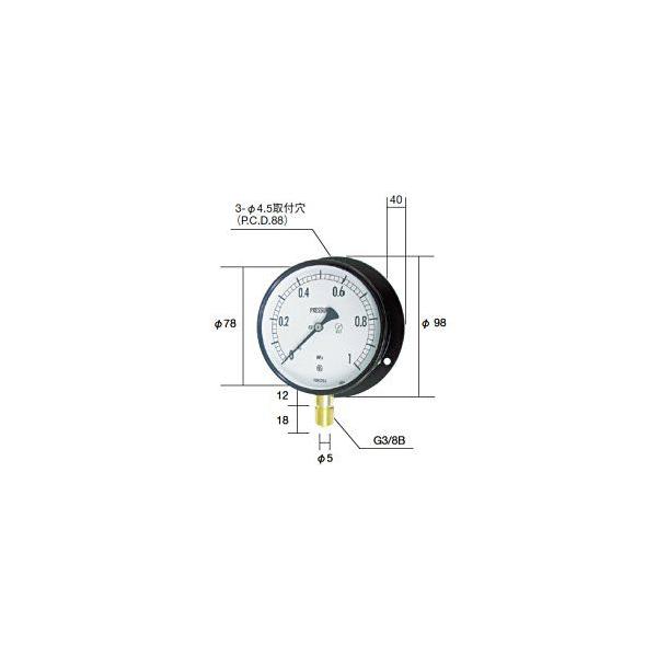 長野計器 NKS AC20-231-4.0MP 平平凡凡たる形剪断応力計 B枠立型 75粍 0.0〜4.0MPa AC202314.0MP