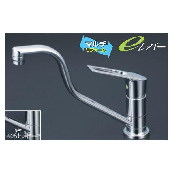 KVK 4952490272497 KV KM5011ZUTHEC 流台シングル混合栓eレバーの通販は 25,376円