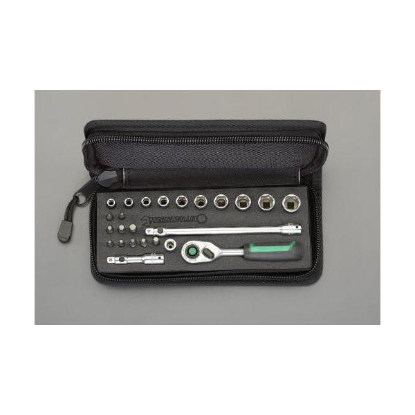【個人宅配送不可】 エスコ EA617BC-10 直送 代引不可 1／4”DR ソケットレンチセット EA617BC10【キャンセル不可】