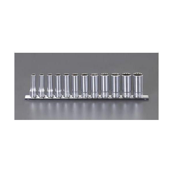 【個人宅配送不可】 エスコ EA618BR 直送 代引不可 3／8”DR／8−19mm ディープソケットセット 12ポイント【キャンセル不可】