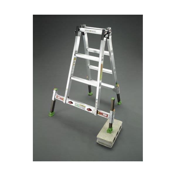 【個人宅配送不可】直送 代引不可 エスコ EA903FA-120  1．02−1．21m はしご兼用脚立 アウトリガ−一体 EA903FA120【キャンセル不可】