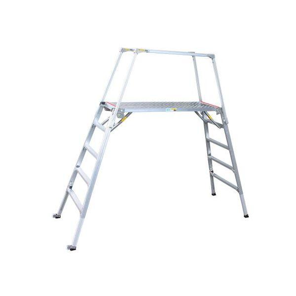【個人宅配送不可】直送 代引不可 エスコ EA905DF-34  139−175cm 足場台 調整脚・セーフティーガード付 EA905DF34【キャンセル不可】
