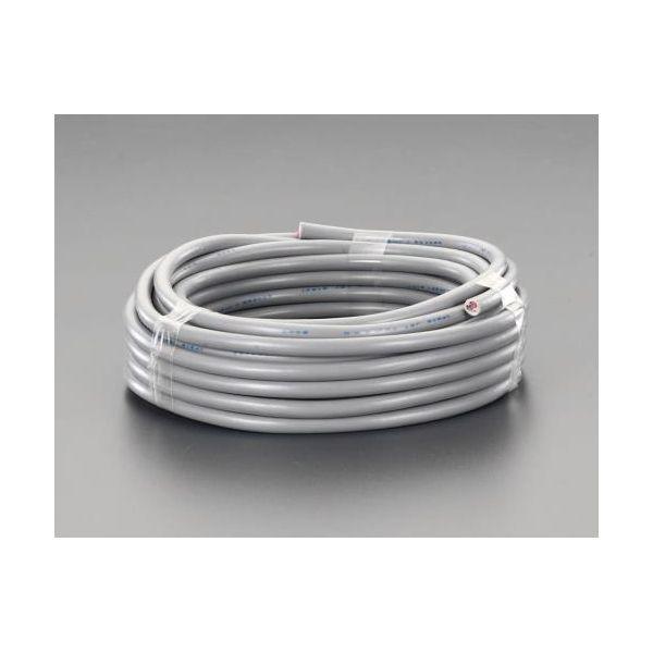 【個人宅配送不可】直送 代引不可 エスコ EA940AH-255  300V／7A／50m ビニールキャブタイヤケーブル 3芯／黒 EA940AH255【キャンセル不可】