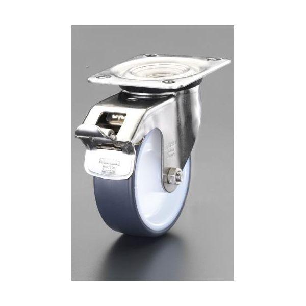 【個人宅配送不可】直送 代引不可 エスコ EA986LE-150A  150mm キャスター 自在・後ブレーキ付・ステンレス製 EA986LE150A【キャンセル不可】