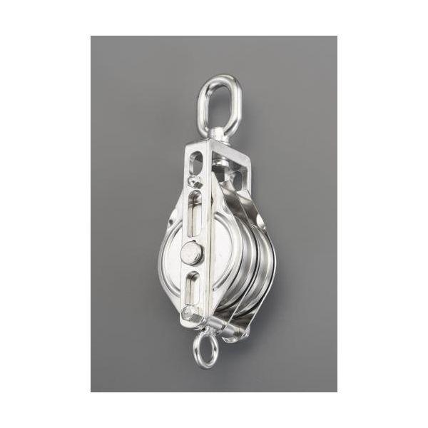 【個人宅配送不可】 エスコ EA987SP-8W 直送 代引不可 127．0mm ワイヤー用 リング付滑車 ステンレス製／2車 EA987SP8W【キャンセル不可】